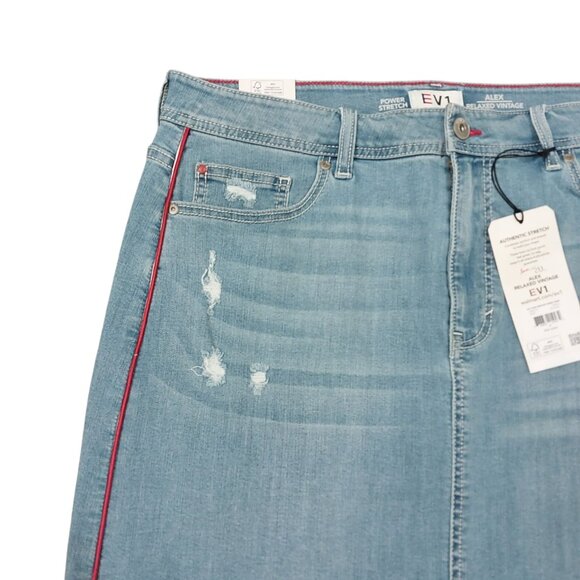 EV1 Alex Relaxed Vintage Stretch Jeans | NWT | Distressed Blue Skirt| Size 14 - Picture 2 of 6